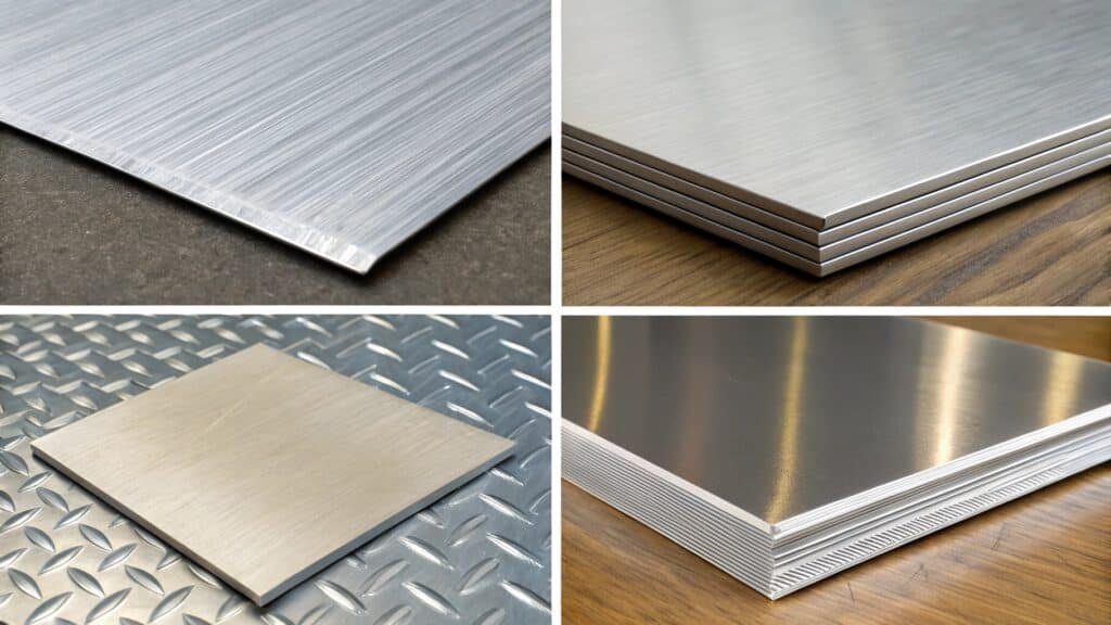 stack of aluminum sheet and aluminum plate showing thickness difference